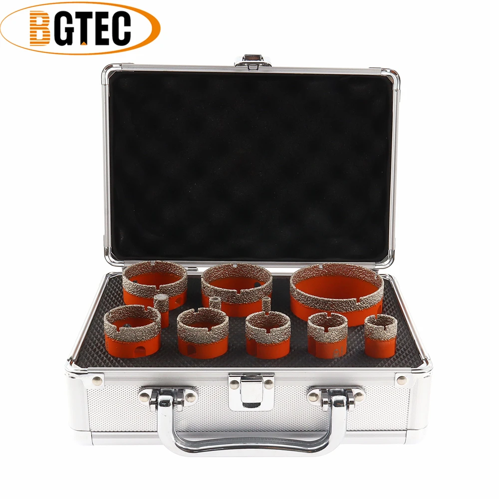 Imagem -02 - Bgtec-diamante Broca Núcleo Bits Grupo Triângulo Haste Telha Cerâmica Mármore Perfuração Coroas mm mm 10 mm 20 mm 25 mm 28 mm 32 mm 35 mm 45 mm 50 mm 65 mm 11 Peças pela Caixa