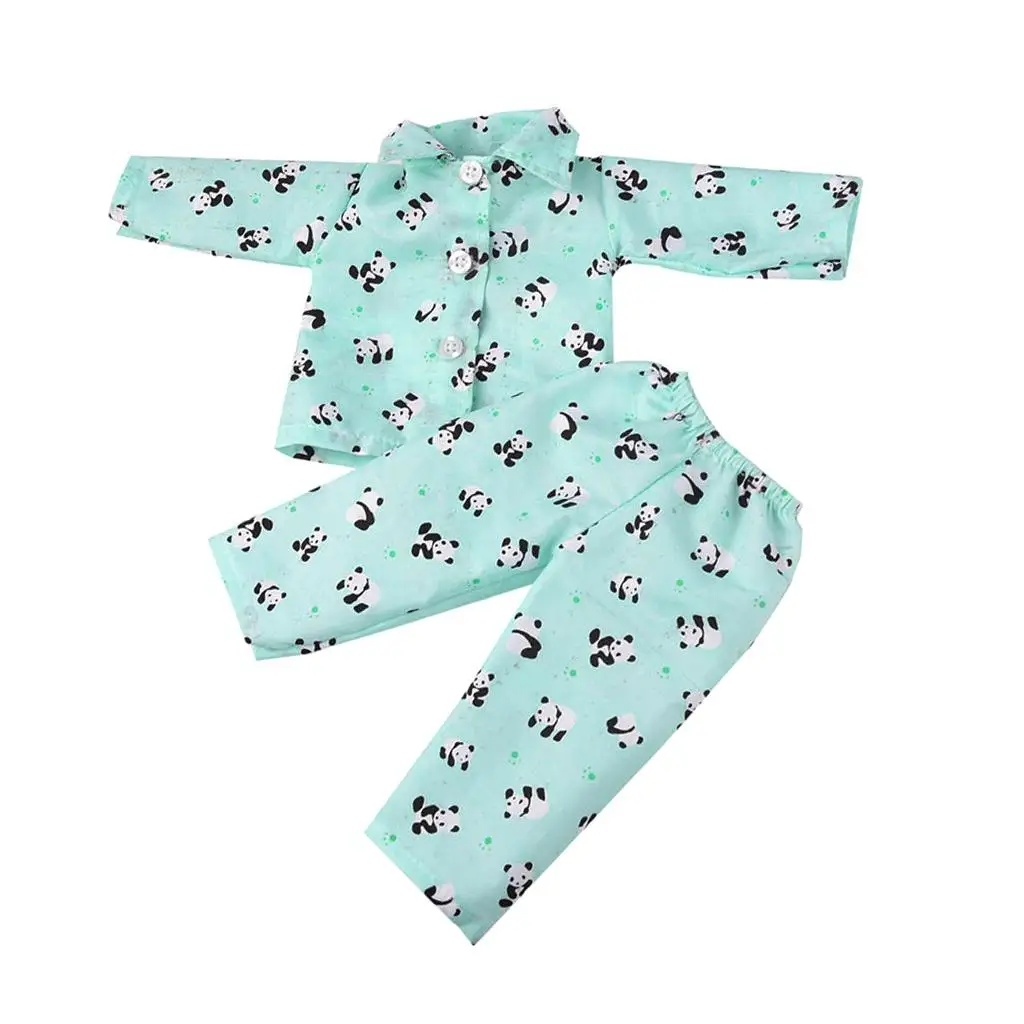 Adorable Doll Panda Pattern Pajamas Sleepwear Outfit for 18'' s