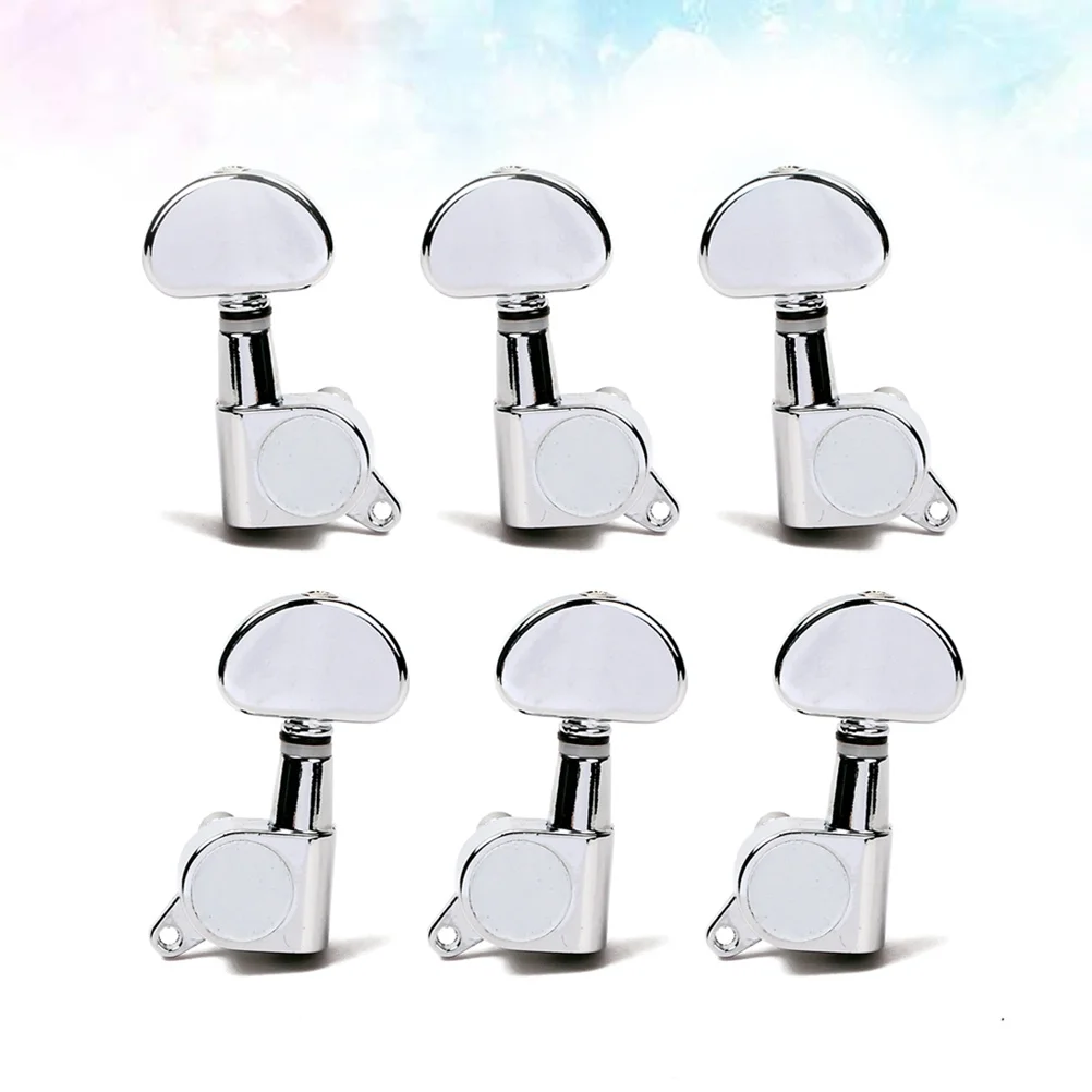 

6 pcs 3L3R Electric Guitar String Tuners Sealed Machine Heads Silver Half Round For Acoustic Electric Guitars Replacement Parts