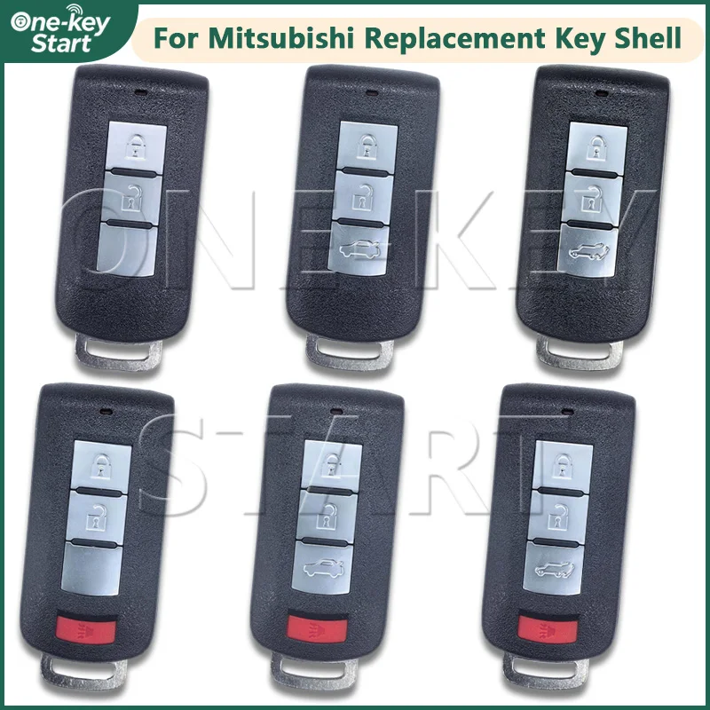 Für Mitsubishi Lancer Outlander ASX Pajero 2008-2018 2/3/4 Tasten Auto-Fernbedienungs-Ersatzschlüsselgehäuse 【EIN-TASTEN-START】