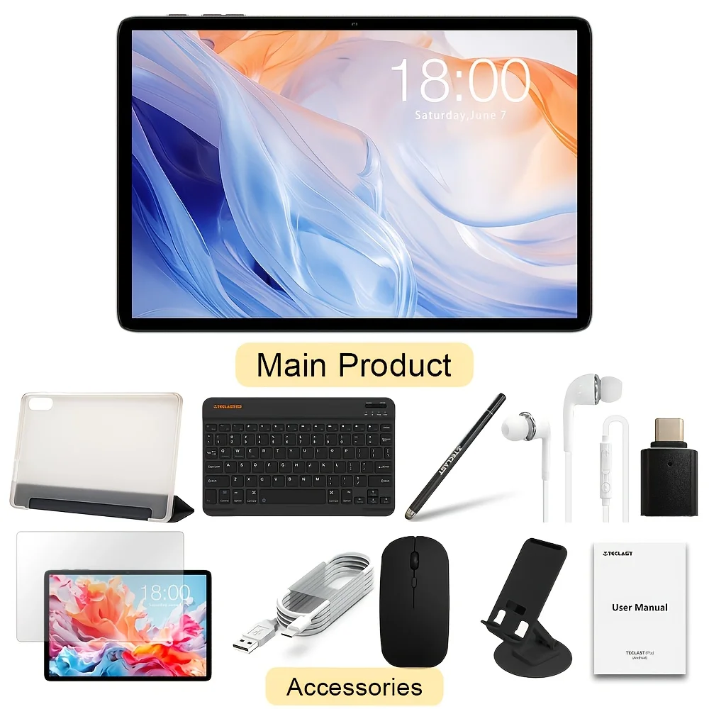 Teclast P50 Case Tablet 11-inch 1280*800Ips TDDI IPS Pad/ 4GB RAM/128GB ROM/Unisoc T606 8-Core/7000mAh/Type-C/8MP+5MP Camera