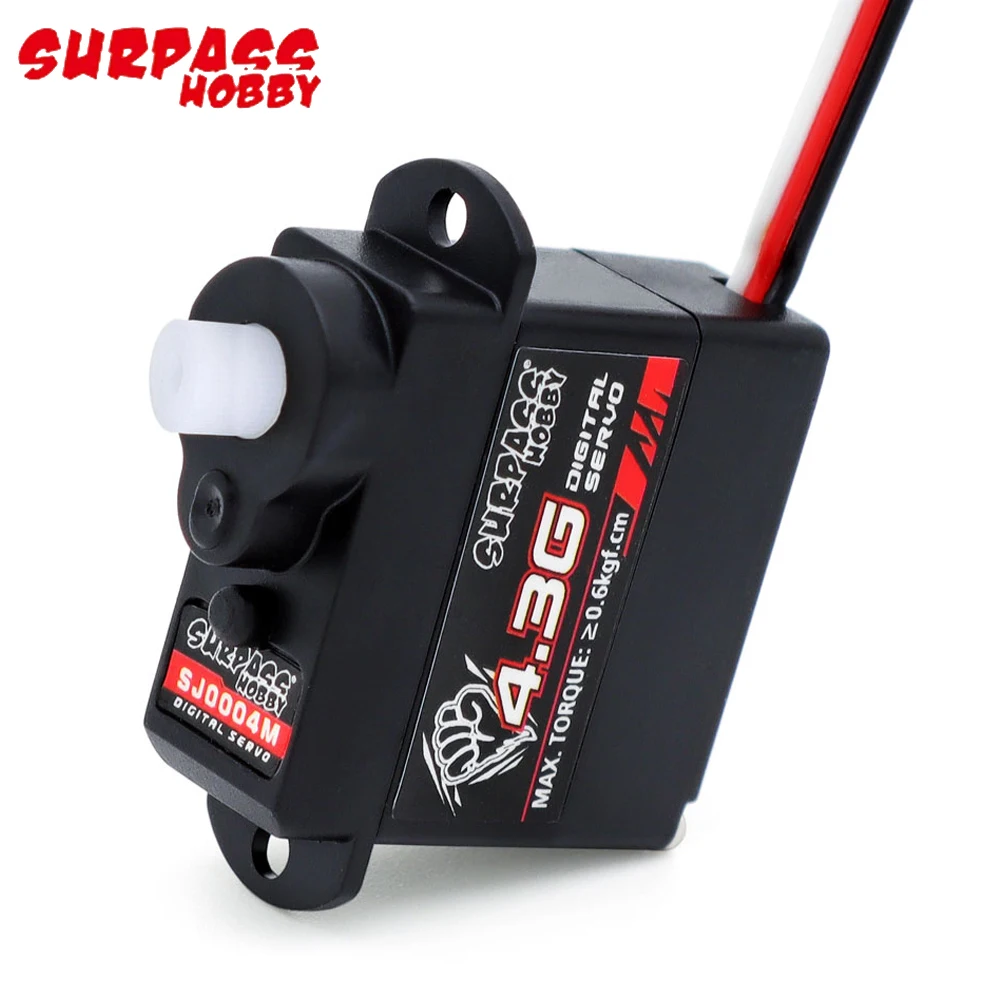 Surpass Hobby SJ0004M 4.8-6.0V 0.6kg Torque 4.3g Digital Metal Gear Servo Cored Motor 25T For RC Airplane/ Car/ Boat Toys MG90S