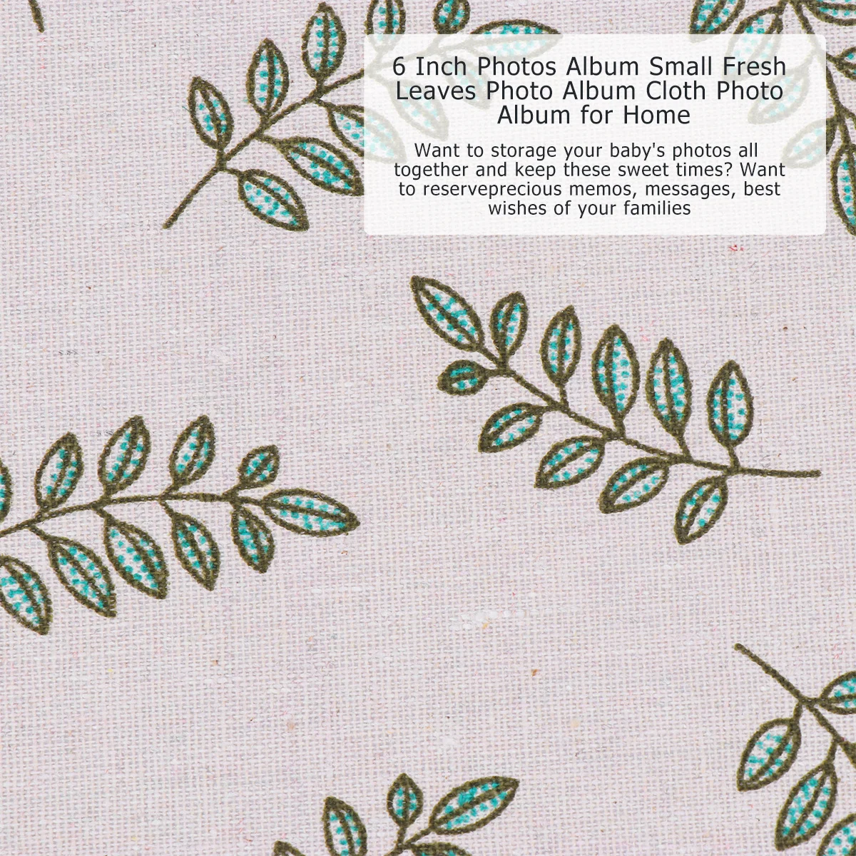 

Leaves Pattern Cloth Photo Album Insert Type Diy For Family Wedding Travel Graduation Parent- Small Light Portable