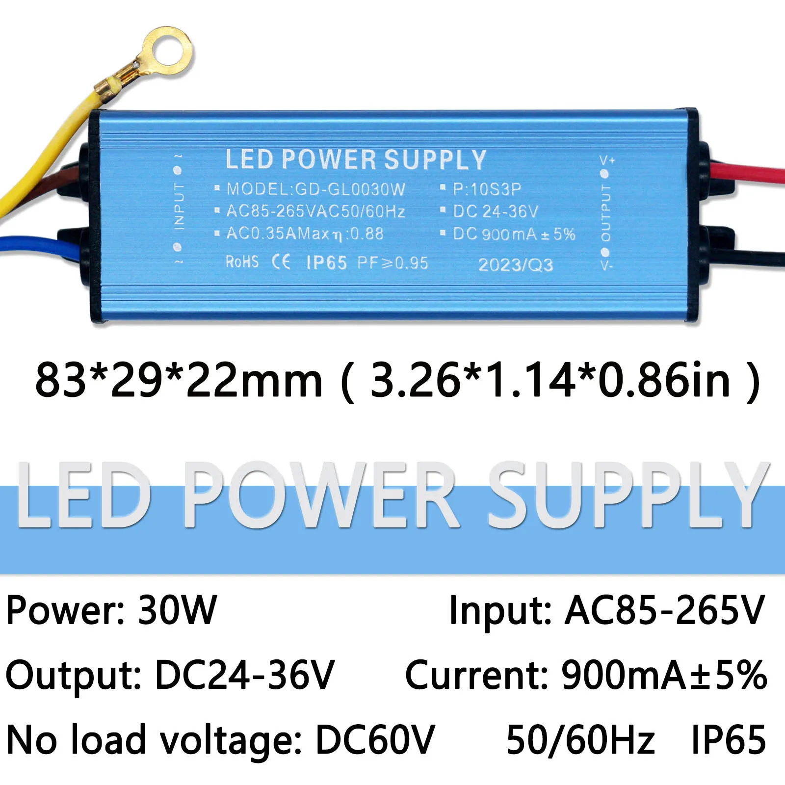 Transformador de iluminação LED para projectores, driver de tensão atual constante, 12W, 20W, 30W, 50W, DC24-42V, 300mA, 600mA, 900mA, 1500mA