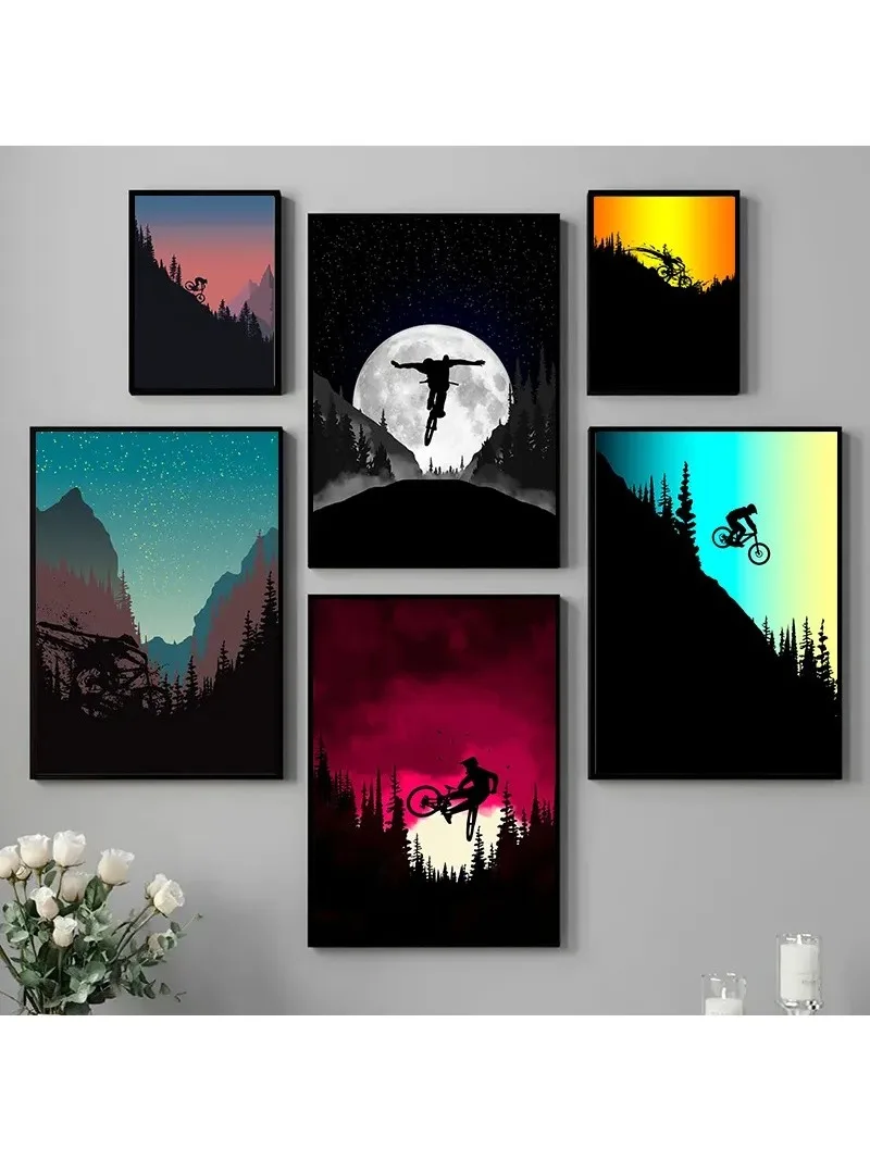 AliExpress Vintage Mountain Bike Posters Print Canvas Painting Sport Fans Wall Art Picture For Living Room Home Decoration