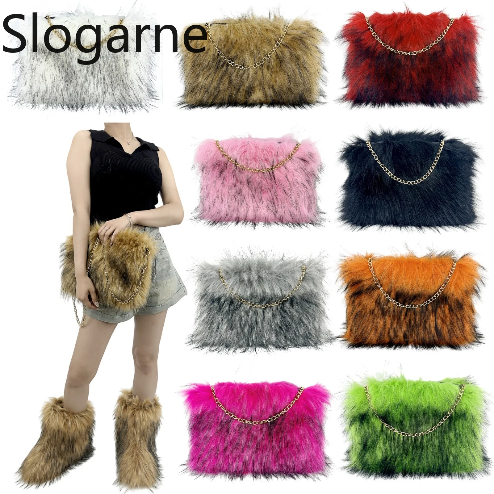 Nuova borsa a tracolla dolce pelosa da donna elegante borsa in pelliccia carina autunno inverno 2025 nuova borsa a tracolla soffici borse a tracolla invernali