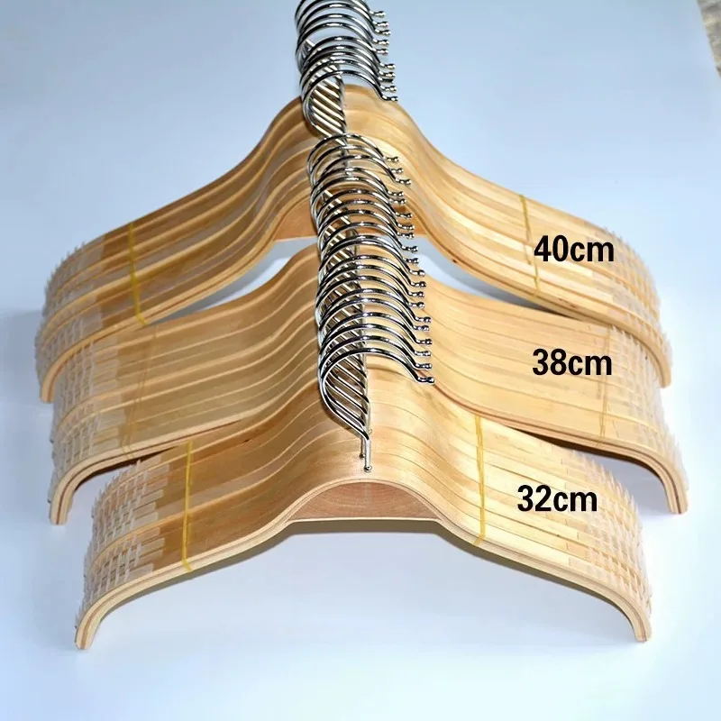 Wooden Clip Type Clothes Hanger Anti Slip Solid Wood Garment Rack Multifunctional Pants Shirt Hanging Drying Storage Organizer