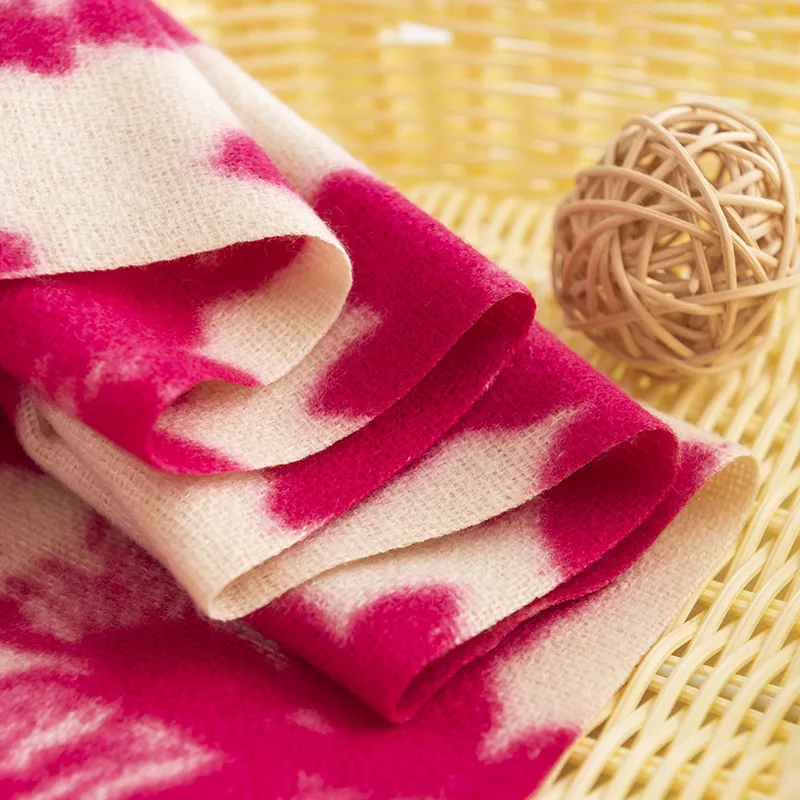 Luxury Printing Flower Scarf for Women Retro Winter Imitation Cashmere Warm Scarves Cold-proof Shawl Clothing Accessories Gift