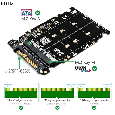 M.2 to U.2 SSD Adapter Converter h1111z