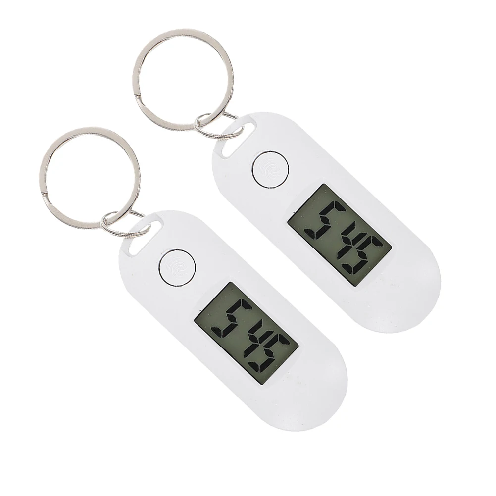 

2pcs Keychain Pocket Mini Digital Electronic Silent Luminous Portable For Kids Students Nurses Led Pendant Backpack Carabiner