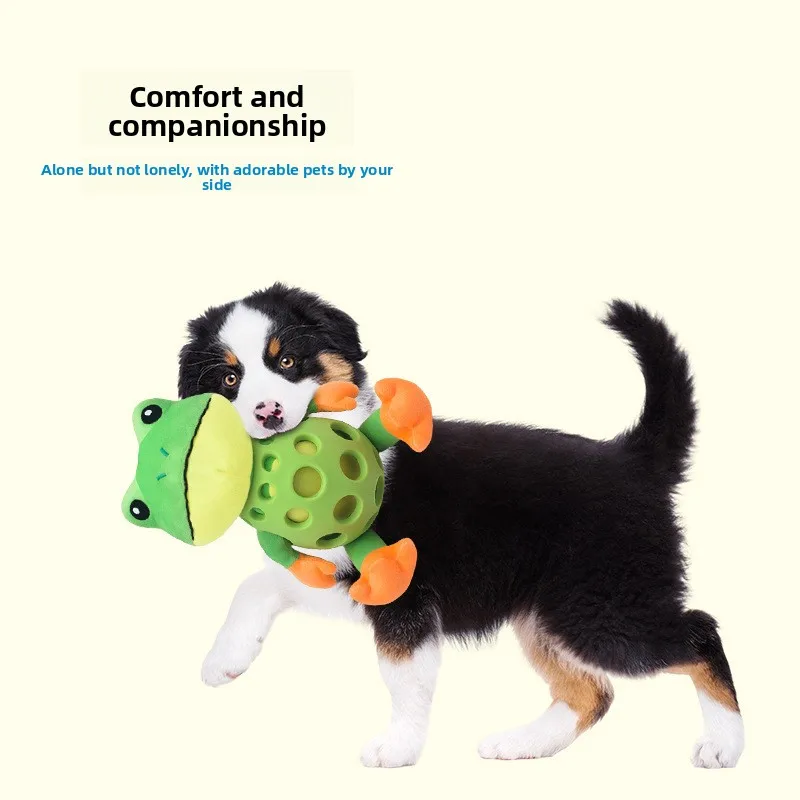 

Pet Chew-resistant Teething Companion Sounding Dog Toy Teething Plush Interactive Armor Dog Accessory Frog Toy Pet Supplies
