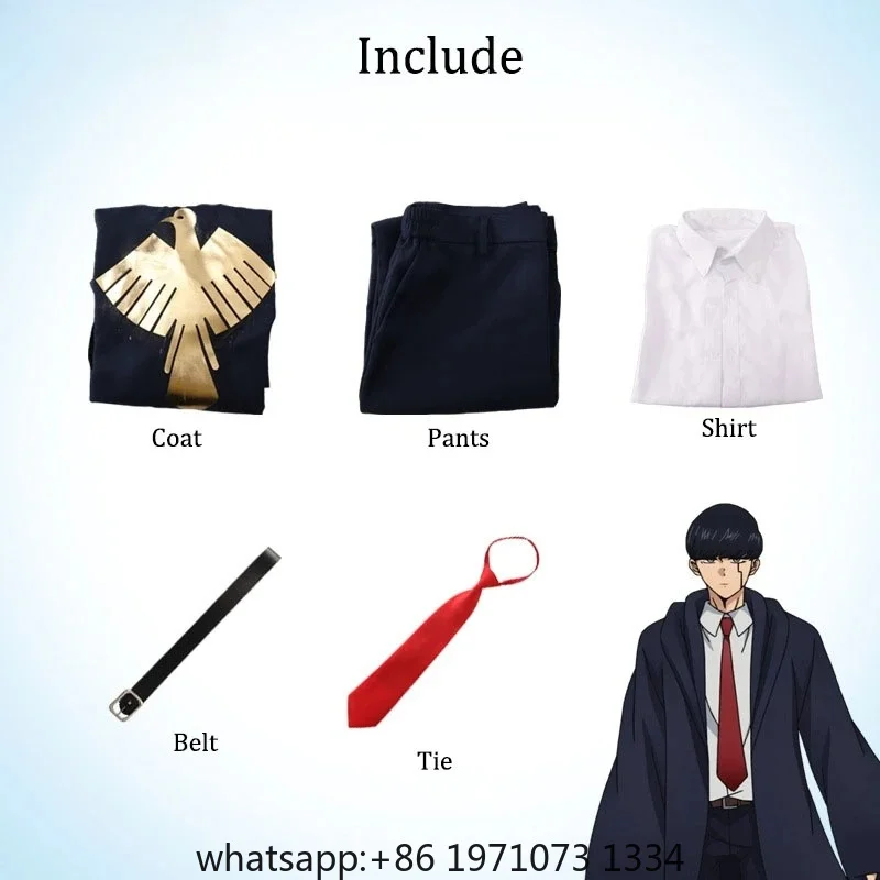 Mashle Magic and Muscles Lemon Irvine Mash Burnedead Cosplay Costume Navy Blue Suit For Men and Women Role Play Anime Outfits view 5