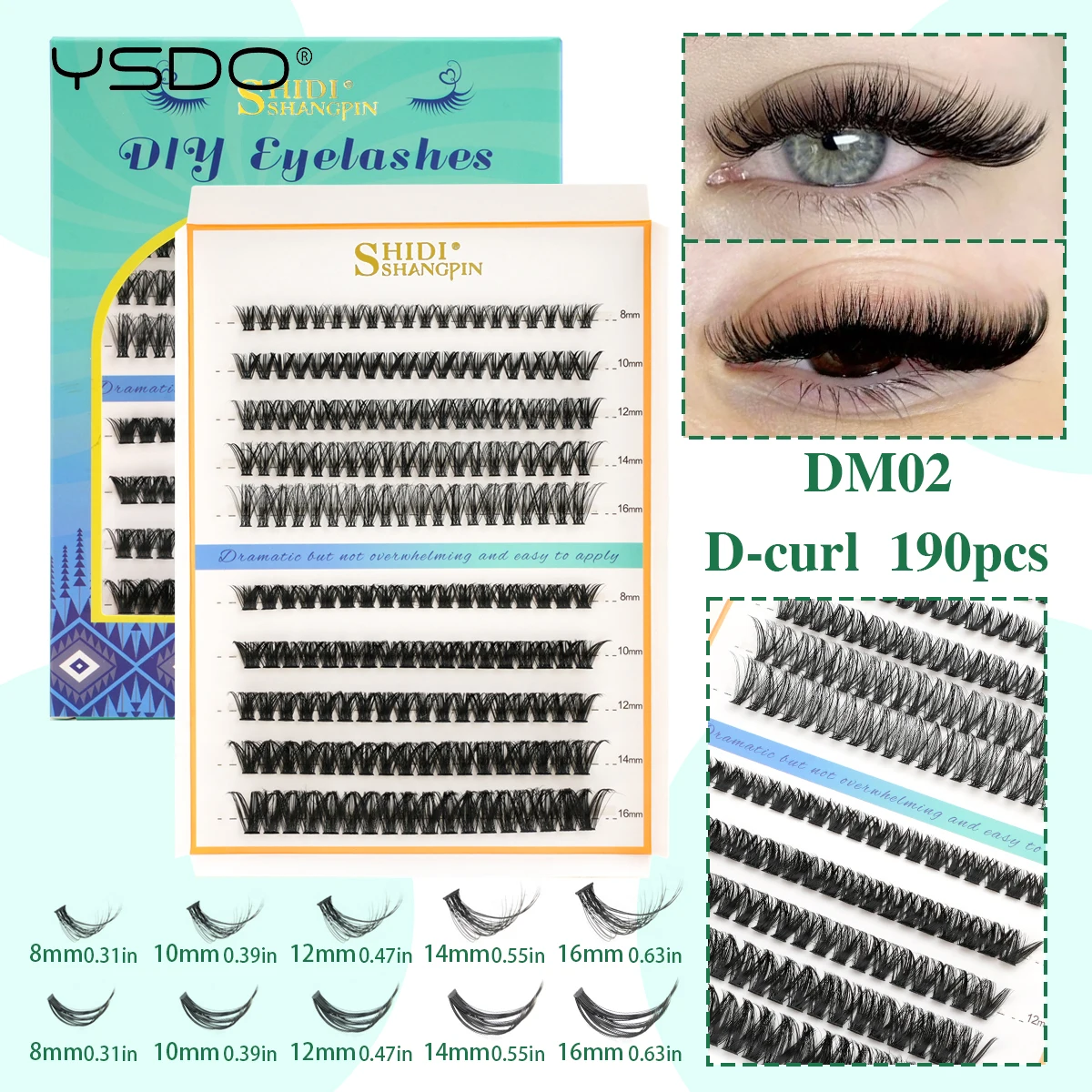 YSDO DIY Einzelwimpern D-Curl Natürliche Wimpernverlängerung Volumen Weiche 3D Nerz Falsche Wimpern Wimpernbüschel Make-up Faux Cils – Detail 9