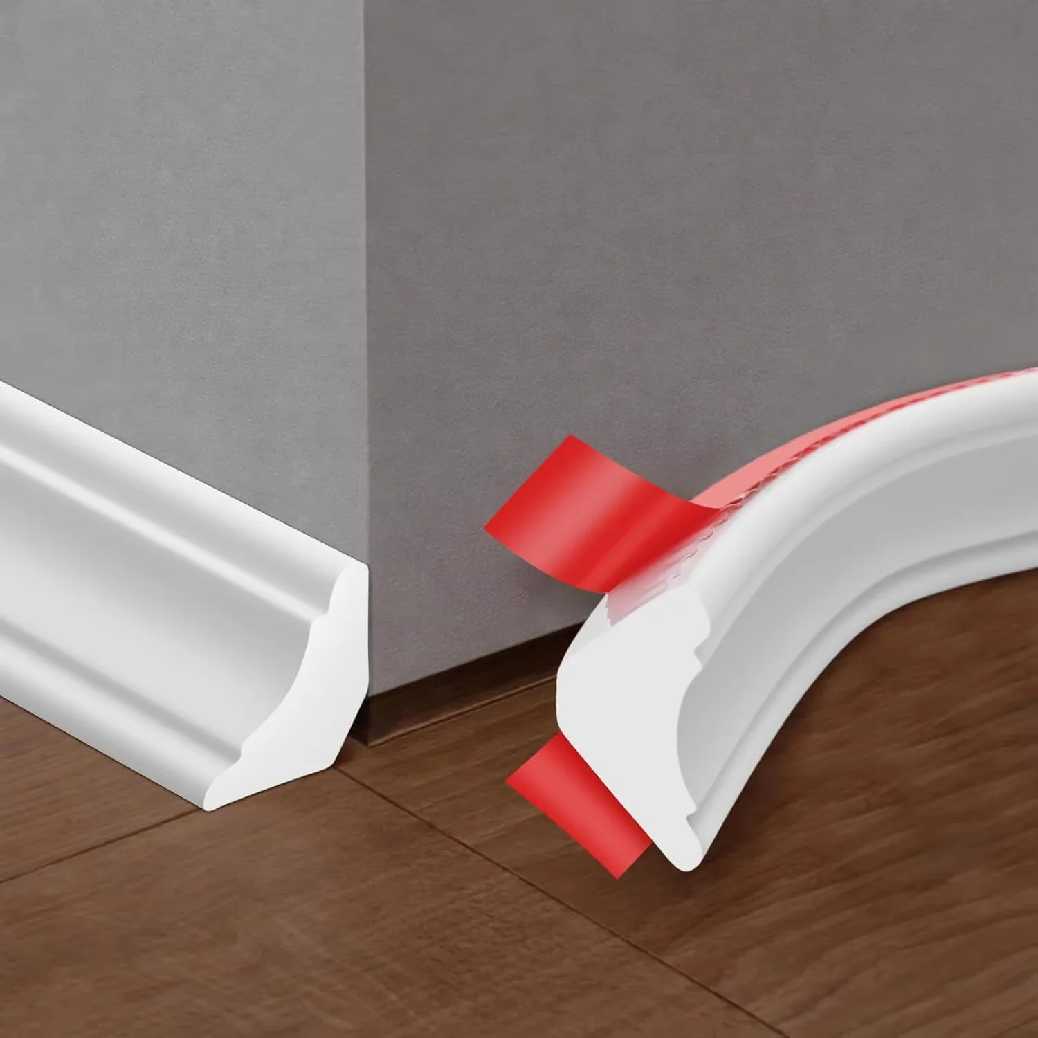 1PC 3/2/1m Self-Adhesive Wall Trim Line Waterproof Corner Baseboard Sealing Strip Peel and Stick For Floor, Ceiling, Edges