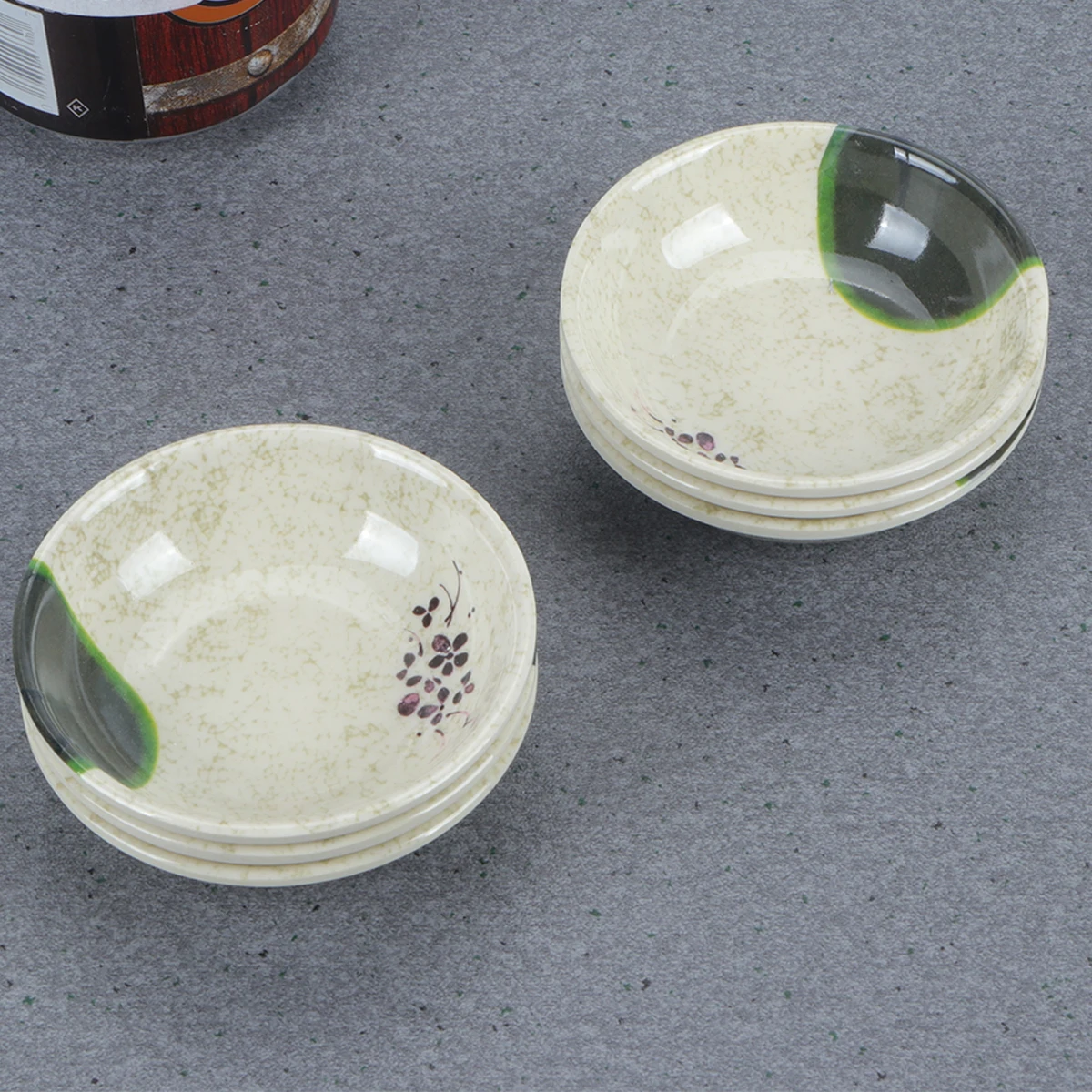 

6pcs Condiment Dish Reusable Sauce Plates Melamine Dipping Dish Stain Resistant For Restaurant Home Outdoor Bbq Picnic