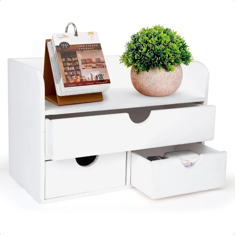 

Besti Wooden Office Desk Organizer Organizing Tool for Desktop Cubicle Bedroom Kitchen Style Organization Caddy with Top Tray