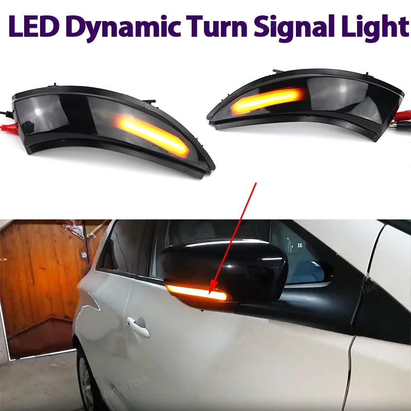 Dynamic LED Turn Signal Lights Rearview Mirror Indicator Blinker Repeater For Renault Captur Samsung QM3 Kaptur Clio IV Lutecia