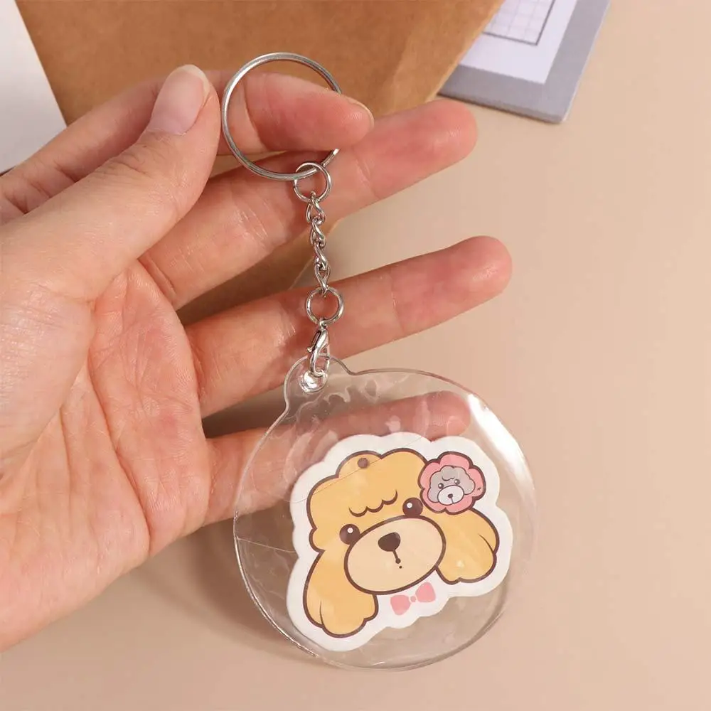 2Pcs Badge Protector Ita Bag Pin Case with Keychain Anime Badge Display Sleeve PVC Protective Badge Protective Sleeve