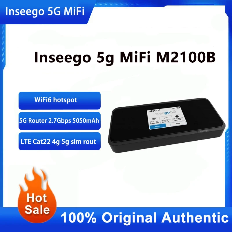 

Original Inseego 5G MiFi M2100 Pocket Router 2.4" Touchscreen Display Portable Wireless WiFi With Sim Card Slot Repeater 3000mah