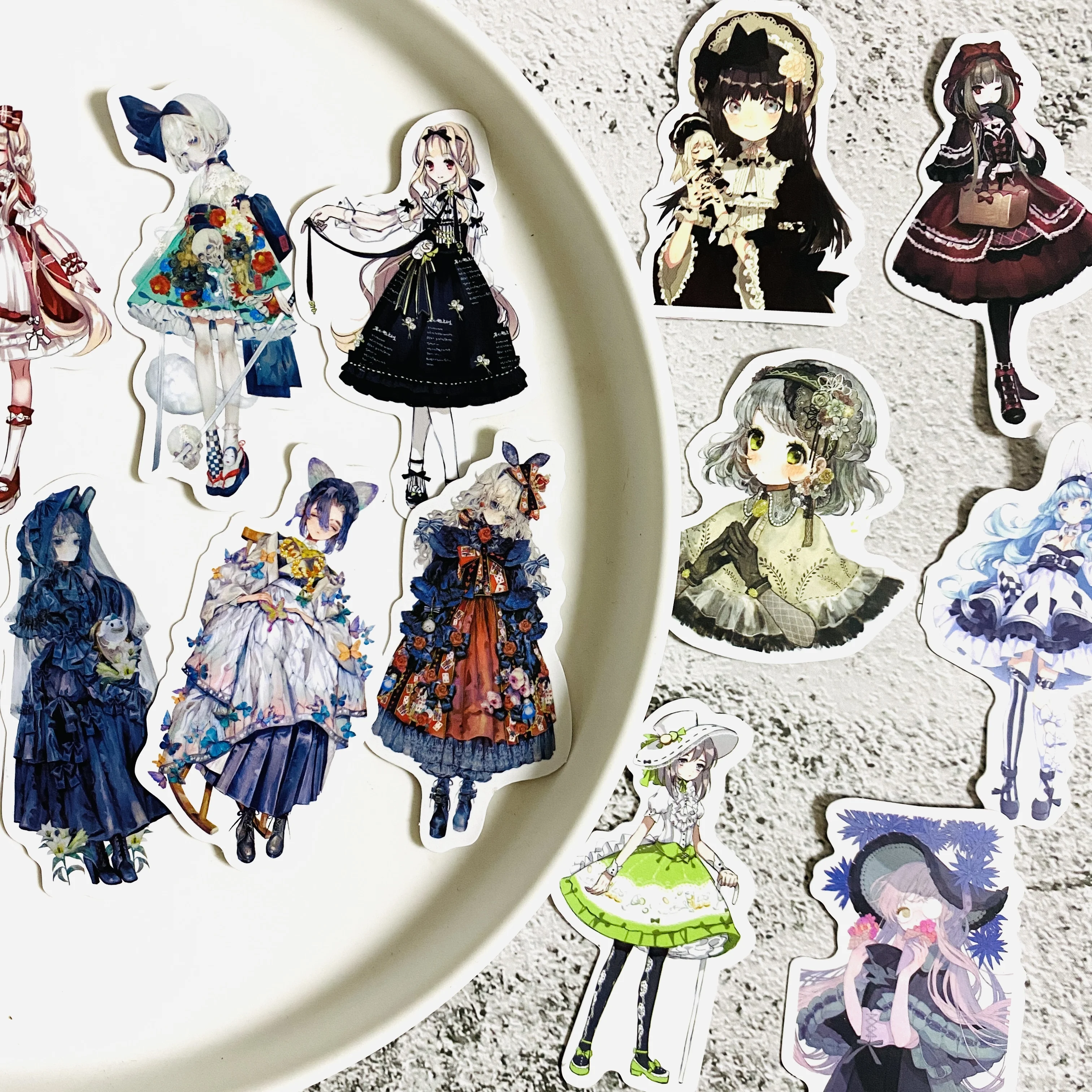 Kawaii Lolita Girl Waterproof Sticker DIY Scrapbook Collage Phone Diary Album Happy Plan Gift Seal Decoration