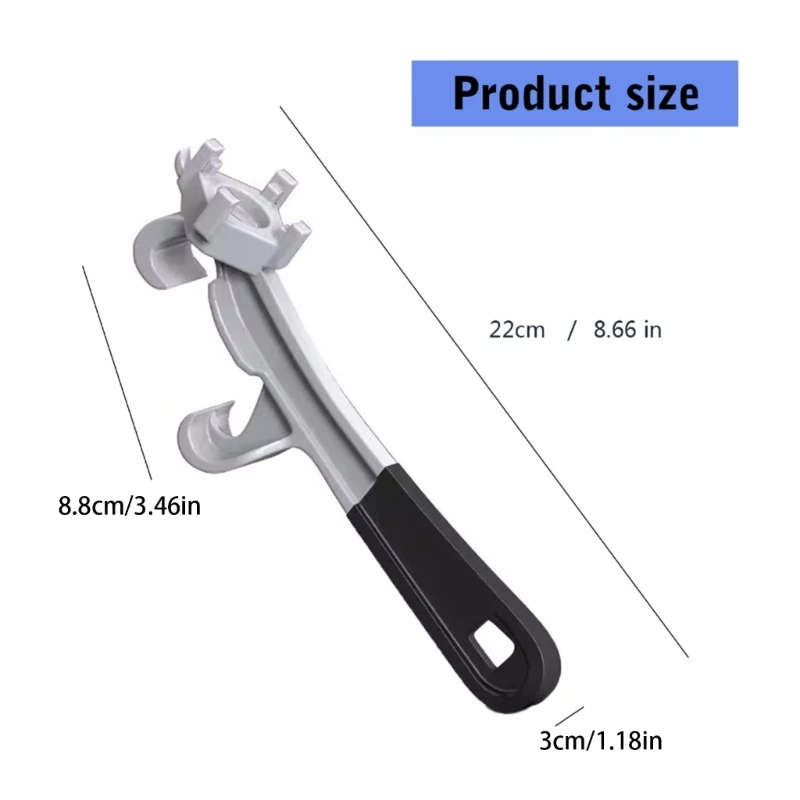 Aluminum Drum Wrench,3 in 1 Bung Wrench 55 Gallon Drum 5 Gallon Bucket Opener Barrels Wrench Opener Paint Oil Drum Lid