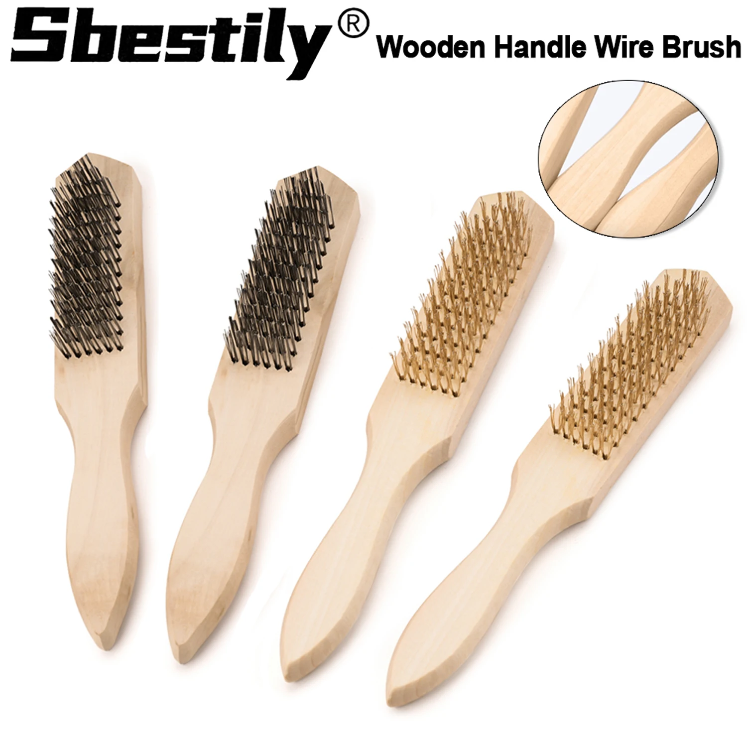 Stainless Steel Wire Brush Wooden Handle Metal Surface Cleaning Brush Welding Slag Dirt Paint Rust Removal Scratch Brush
