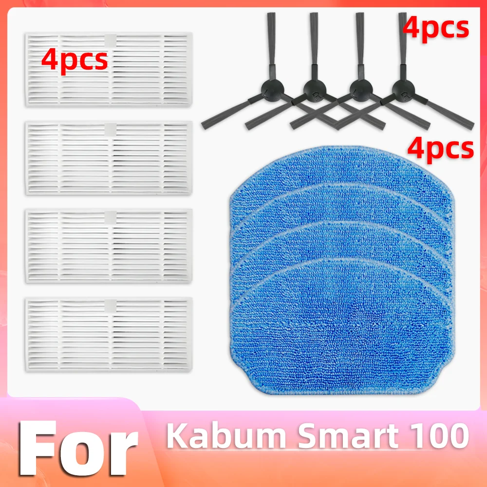 For Kabum Smart 100 Robot Vacuum Cleaner Replacement Parts Side Brush Mop Pad HEPA Filter  Spare Parts Accessories