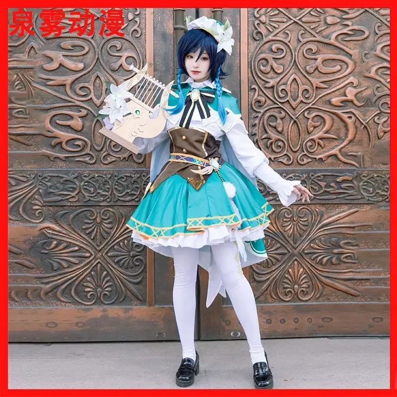 Coslan Genshin Impact Venti Maid Ver. Dress Cosplay Exclusive Authorization Game Costume For Girls Women Christmas Lovely Unifor