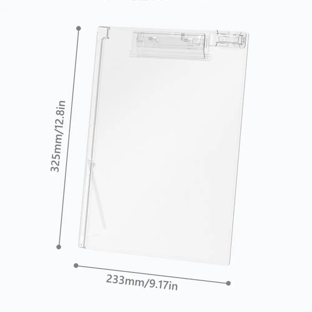 Portable Acrylic A4 File Folder Thickening Vertical Writing Splint Transparent Writing Board Clip Students