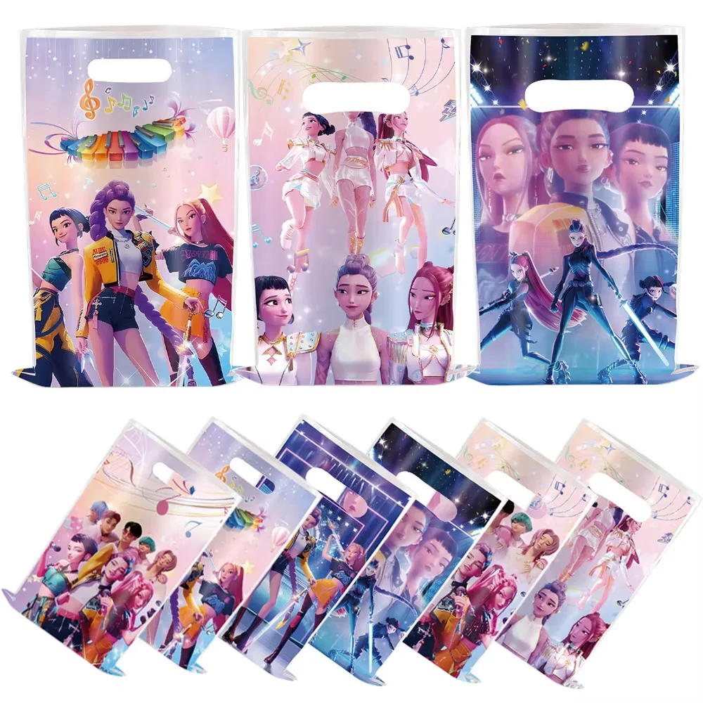Bolsa de dulces KPop Demon Hunters HUNTR/X para niños, suministros de fiesta de Anime, bolsas Goody, juguetes de regalo, 10/20/30/40/50 Uds.
