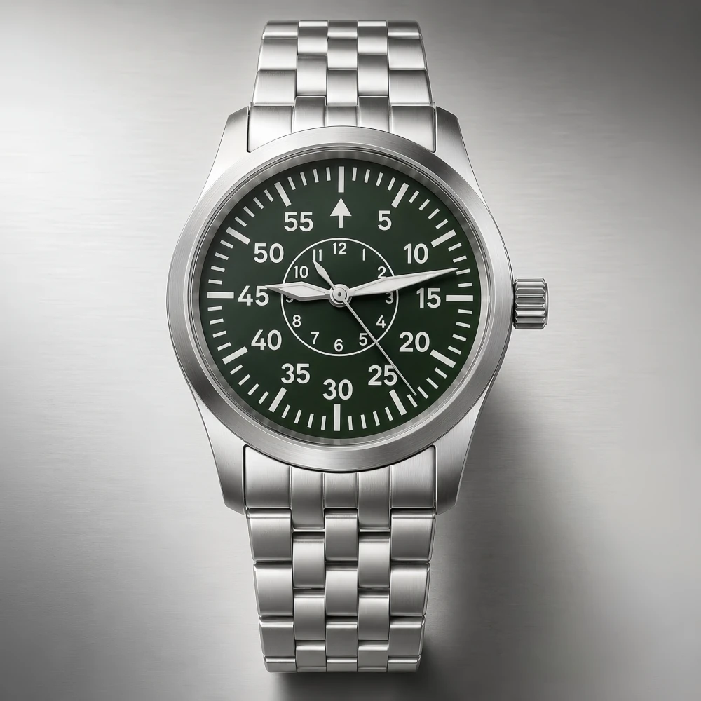 LARIMOKER NH35 PT5000 Automatic Mechanical Men's Watch 36mm 39mm Sapphire Crystal Steel Bracelet Green Luminous Waterproof
