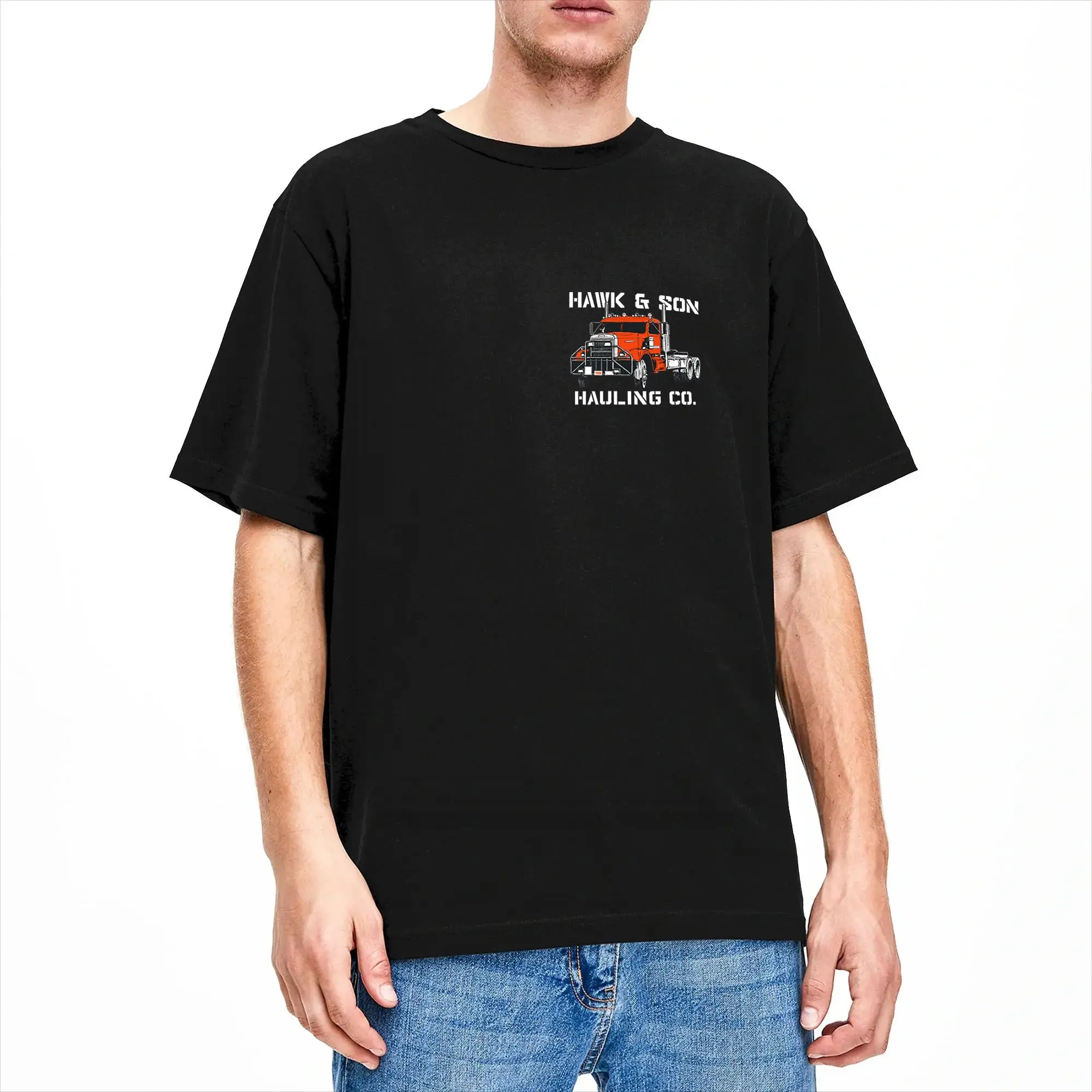 Hawk and Son Hauling Company Big Rig Pride Cotton T-Shirt For Men Summer  Awesome T Shirts Harajuku Tees Oversize Casual Tops
