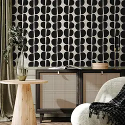 Black Wallpaper,Geometric Wallpaper Peel and Stick For Home Decor Wall Art Printable Wall Art Room Decor Wall Prints 50cm*300cm