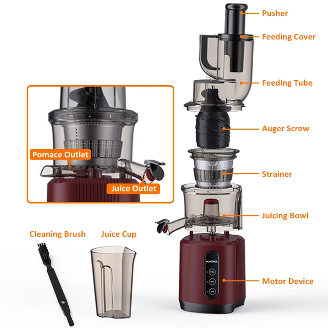 Commerciële Industriële Slow Juicer Aangepaste Grote Mond Fruit Extractor Elektrische Stroombron Koude Pers Sap Machine