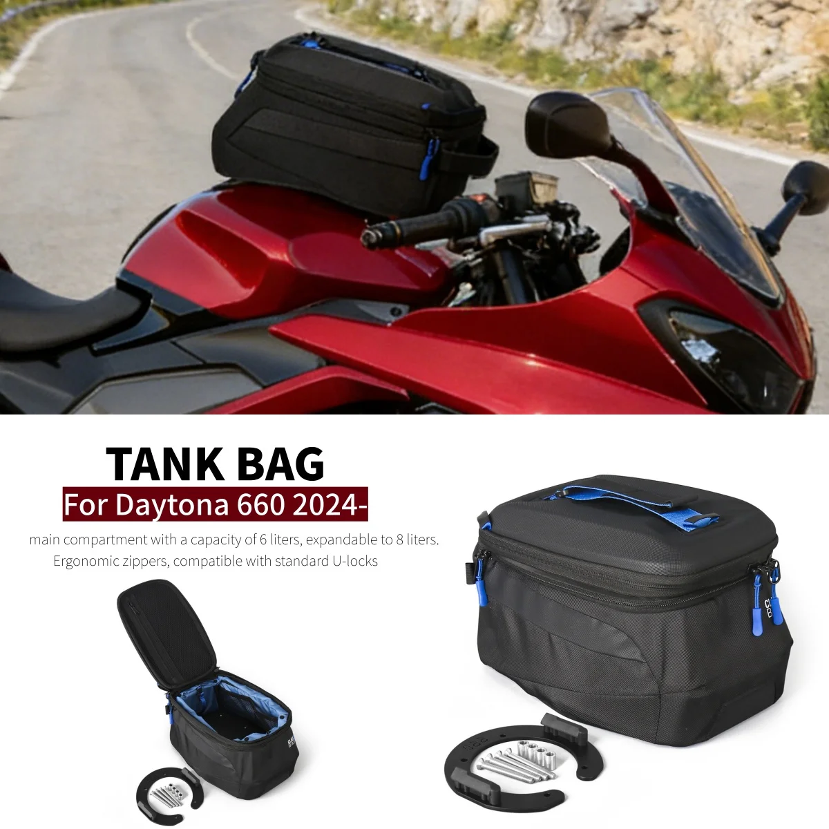 

Motorcycle Accessories Fuel Tank Bag 6L~8L For Daytona 660 DAYTONA 660 2024 2025 2026 Waterproof Large Capacity Tank Bag Kits