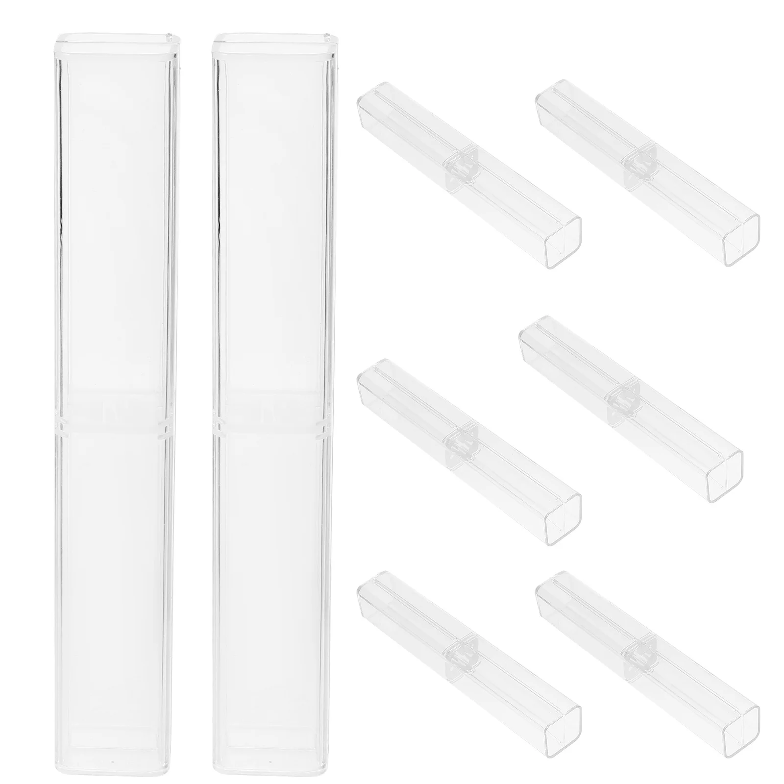 10 قطعة مقلمة شفافة سعة كبيرة صندوق تخزين الأدوات المكتبية منظم بلاستيكي متعدد الوظائف لطلاب المدارس