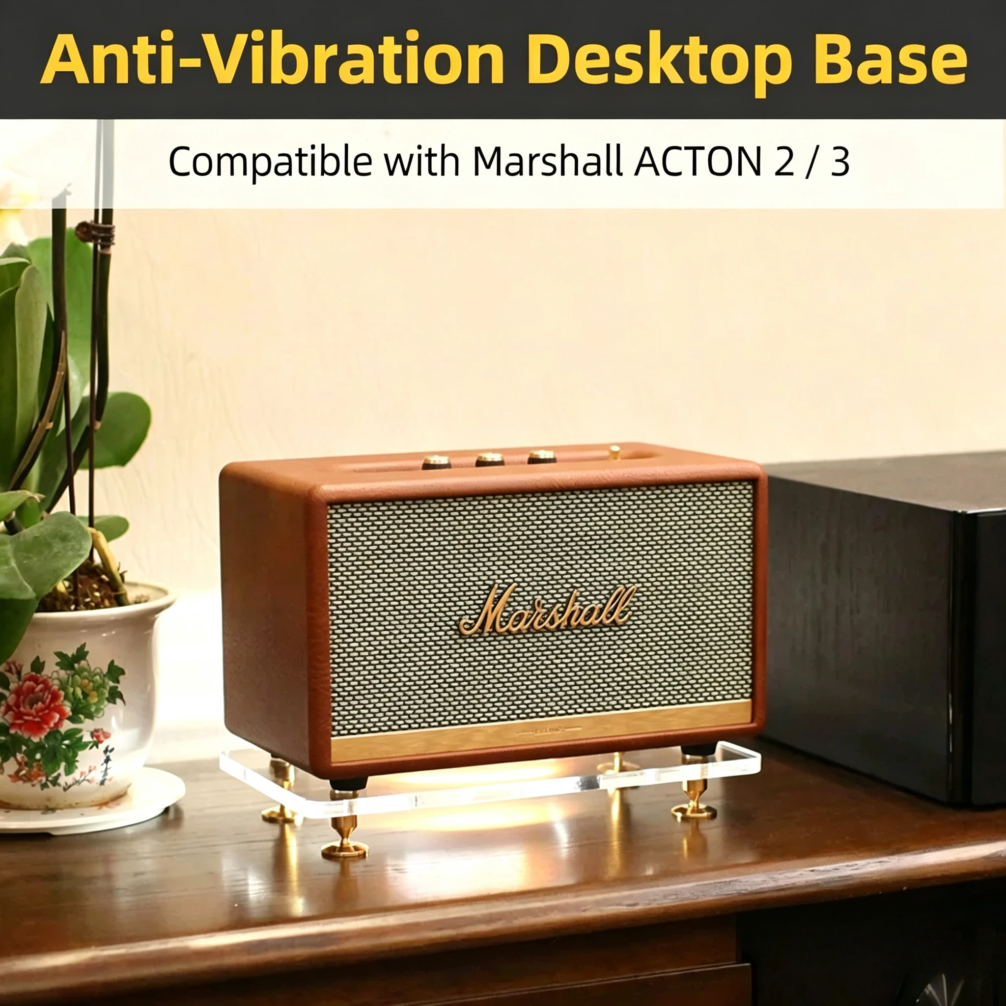 Shockproof Speaker Isolation Stand, Desktop Base Compatible with Marshall STANMORE 2/3 & ACTON