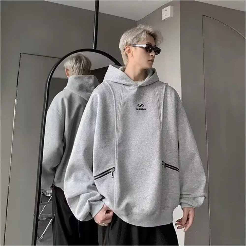 New America Hoodie Men Loose Hoodie Sweatshirt Autumn Winter Long Sleeve Tops Hooded Jackets Hip Hop Trend Harajuku Streetwear