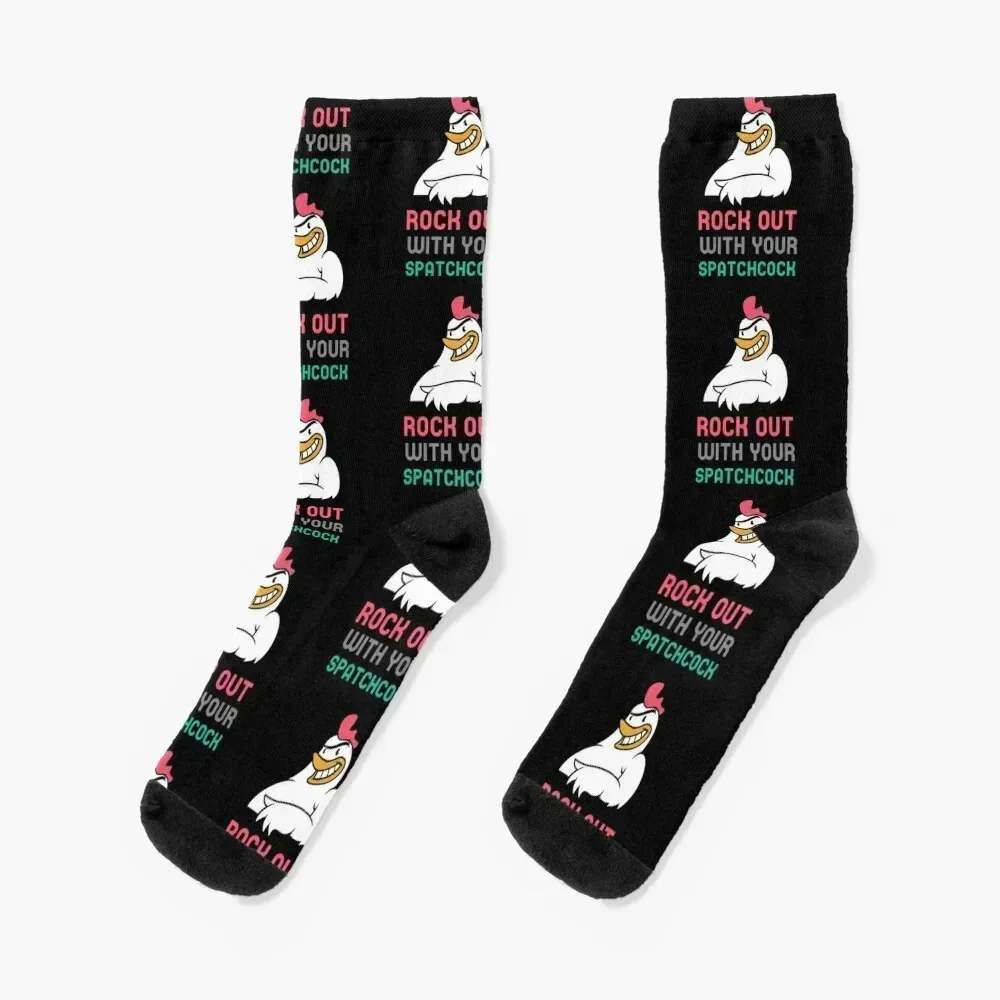 

Rock Out With Your Spatchcock Chicken BBQ Socks christmas gifts Stockings christmas stocking Novelties Socks For Man Women's