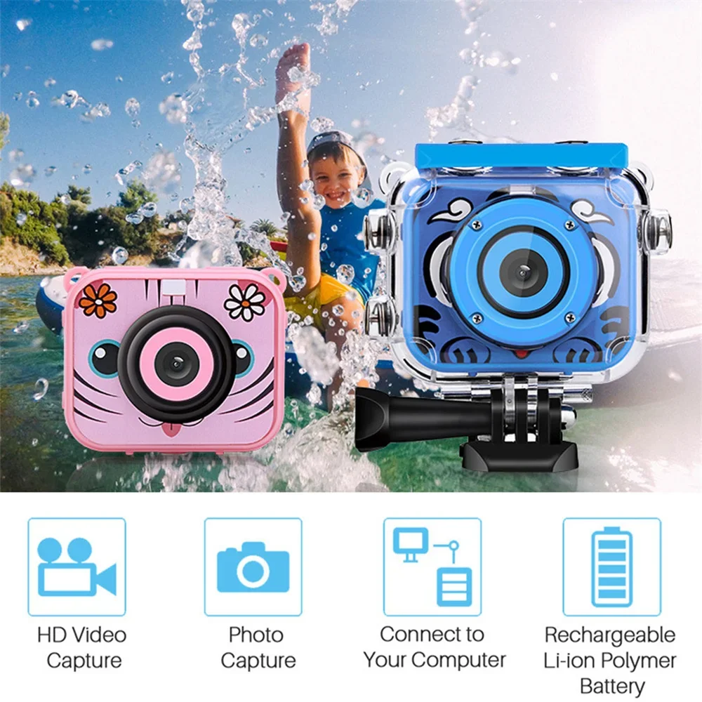 

1080P HD Kid Action Camera Photo Camera Underwater Waterproof Helmet Video Recording Sport Cameras Outdoor Camcorders Gift Toy