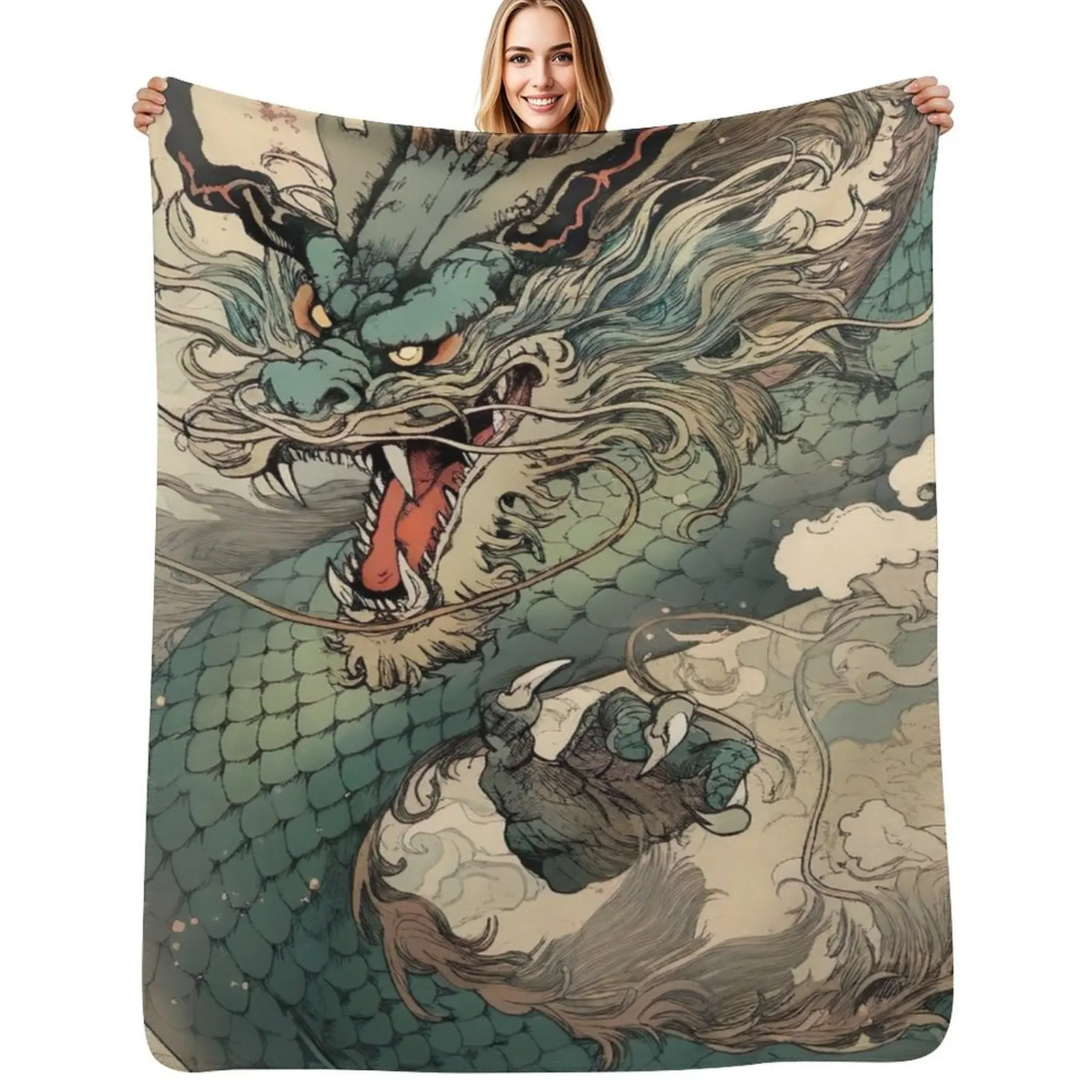 

Fierce Blue Dragon Throw Blanket Sofas Softest wednesday Blanket