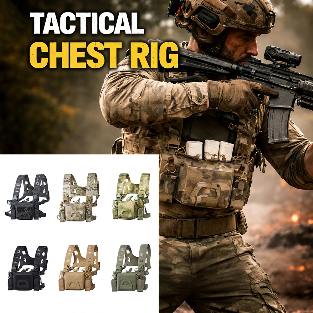 

Tactical Hidden Chest Rig Chest Hanging Magazine Storage Bag Pouch Airsoft Hunting Outdoor Sport Vest for CS Paintball Shooting
