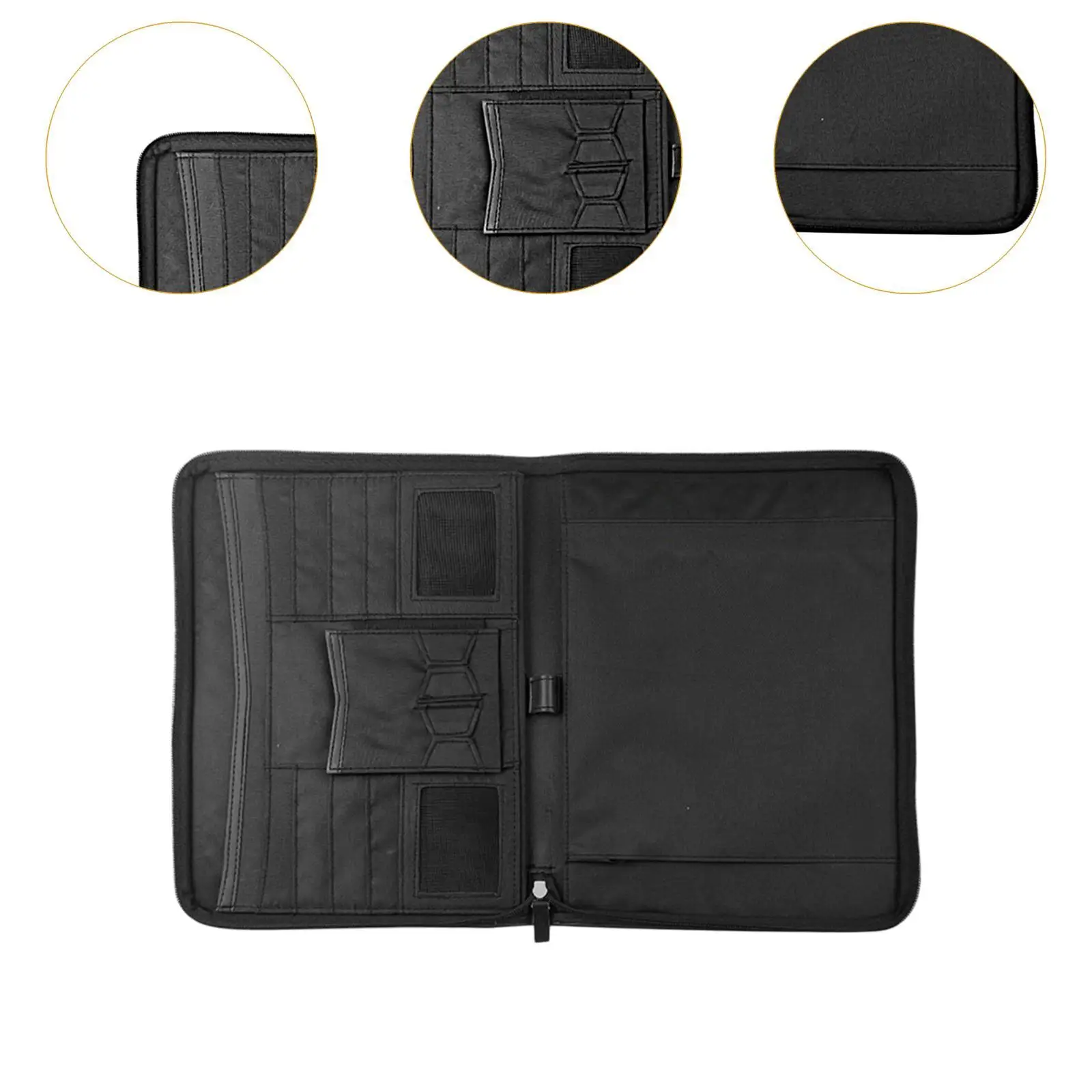 Business Portfolio with Zipper File Folder for Travel Interview Presentation