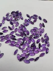 Wholesale 10pcs/pack Genuine Amethyst Brilliant-cut Cabochon2x4mm 3x6mm 4x8mm 5x10mm 6x12mm Marquise Gemstone Jewelry Ring Face