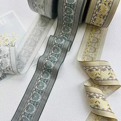 5 Yards/lot Wide 6 CM Woven Jacquard Ribbon Classical Flower For Curtain And Clothing Accessory LS-2263