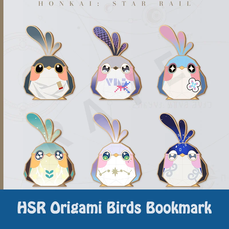 Original Honkai Star Rail Origami Birds Battle Lobby Metal Bookmark 70x47mm in Stock