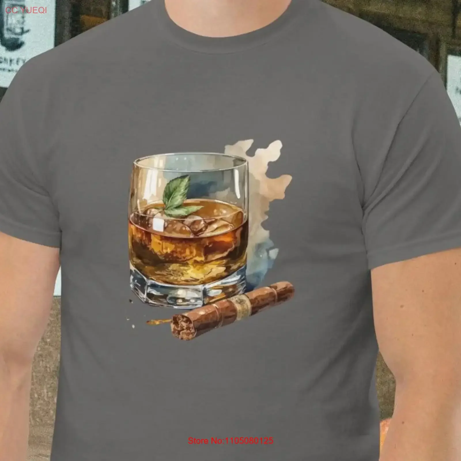 

Whiskey and Cigar T Shirt Bourbon Cognac Lover vintage Washed graphic Stylish Unisex Soft Top For Everyday Wear Versatile