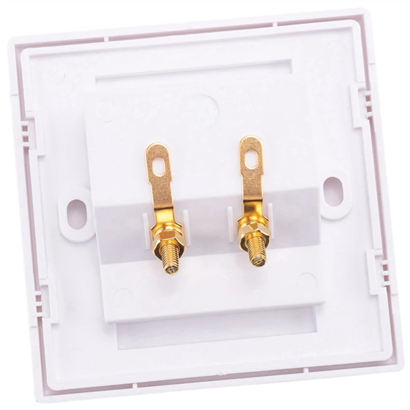 5X Wall Socket Connection Port With 2 Jack Speaker White