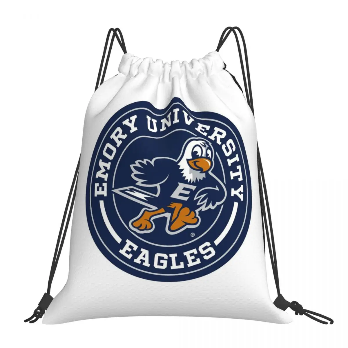 Emory University Eagles Circle Backpacks Portable Drawstring Bags Drawstring Bundle Pocket Storage Bag Book Bags For Travel