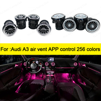 256 Colours LED Air Vents For Audi A3 S3 RS3 8V 8Y 8P 2004-2020 Car Dashboard Ambient Light Nozzle Refit Air Conditioner Outlet